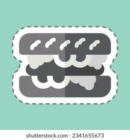 Sticker line cut Choripan. related to Argentina symbol. simple design editable. simple illustration