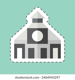 Sticker line cut Church. related to City symbol. simple design illustration