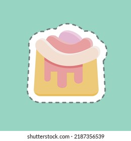 Sticker line cut Cinnamon Roll. suitable for Bakery symbol. simple design editable. design template vector. simple illustration