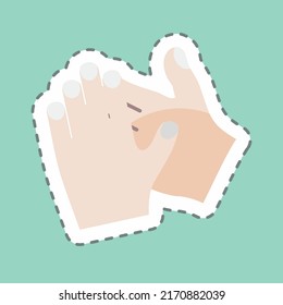 Sticker line cut Clapping Hands. suitable for Hand Actions symbol. simple design editable. design template vector. simple symbol illustration