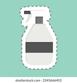 Sticker line cut Cleaning set. related to Spare Parts symbol. simple design editable. simple illustration