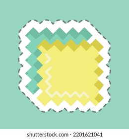 Aufkleber Linie Schnitt Tuch. geeignet für Bildungs-Symbol. einfaches Design bearbeitbar. Designvorlage, Vektor. einfache Abbildung