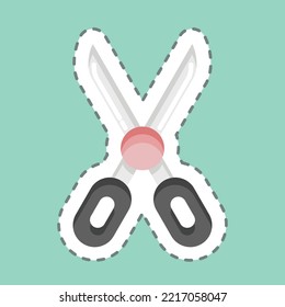 Sticker line cut Clothes Repair. related to Laundry symbol. simple design editable. simple illustration, good for prints