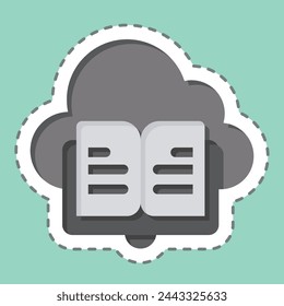Sticker line cut Cloud Book. related to Learning symbol. simple design illustration