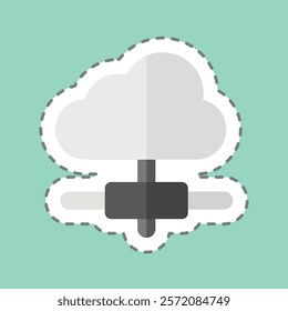 Sticker line cut Cloud Connection. related to Dropshipping symbol. design editable