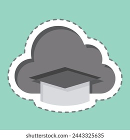 Sticker line cut Cloud Education. related to Learning symbol. simple design illustration