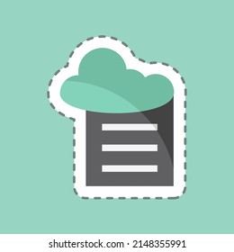 Sticker line cut Cloud Reporting. suitable for data analytics symbol. simple design editable. design template vector. simple symbol illustration