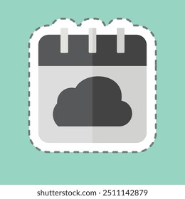 Sticker line cut Cloud Schedule. related to Network symbol. simple illustration