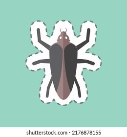 Sticker line cut Cockroach. suitable for Animal symbol. simple design editable. design template vector. simple symbol illustration