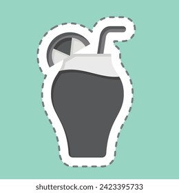 Sticker line cut Cocktail. related to Cocktails,Drink symbol. simple design editable. simple illustration