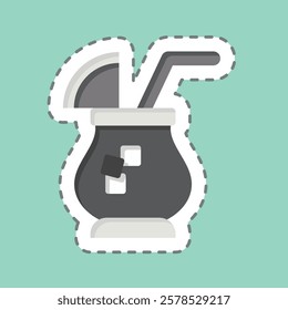 Sticker line cut Cocktail. related to Summer symbol. design editable