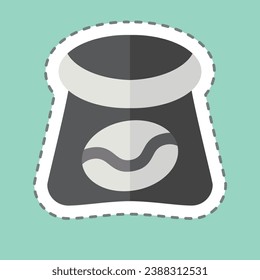 Sticker line cut Coffee Beans Snack. related to Coffeee symbol. simple design editable. simple illustration