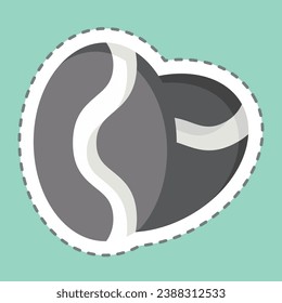 Sticker line cut Coffee Beans. related to Coffee symbol. simple design editable. simple illustration