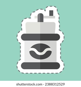 Sticker line cut Coffee Grinder. related to Coffee symbol. simple design editable. simple illustration