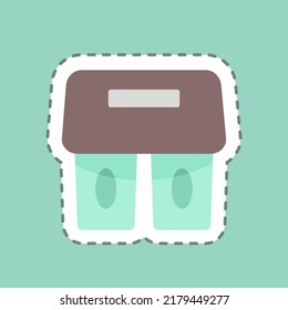 Sticker line cut Coffee Holder. suitable for Drink symbol. simple design editable. design template vector. simple symbol illustration