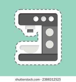 Sticker line cut Coffee Maker. related to Coffee symbol. simple design editable. simple illustration