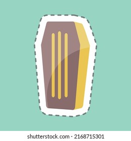 Sticker line cut Coffin. suitable for Wild West symbol. simple design editable. design template vector. simple symbol illustration