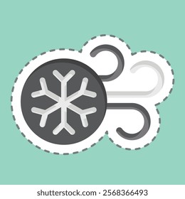 Sticker line cut Cold Air. related to Air symbol. simple design editable