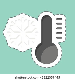Sticker line cut Cold. related to Air Conditioning symbol. simple design editable. simple illustration