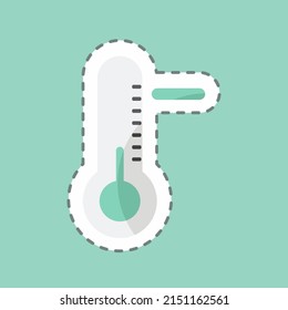 Corta la línea de pegatinas Ola fría. adecuado para el símbolo de desastres. estilo mate de color. diseño simple editable. vector de plantilla de diseño. ilustración de símbolo simple