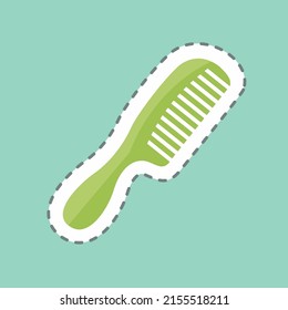 Sticker line cut Comb. suitable for beauty care symbol. simple design editable. design template vector. simple symbol illustration