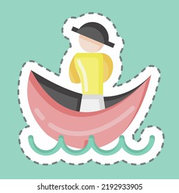 La línea de pegatinas cortó a Condola. adecuado para el símbolo educativo. diseño simple editable. vector de plantilla de diseño. ilustración simple