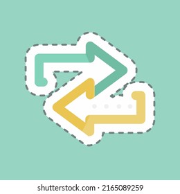 Sticker line cut Connection. suitable for Education symbol. simple design editable. design template vector. simple symbol illustration