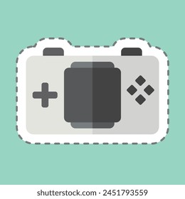 Sticker line cut Console. related to Online Game symbol. simple design illustration