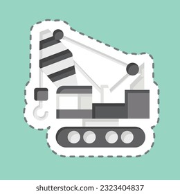 Sticker line cut Construction Vehicles Crane. related to Construction Vehicles symbol. simple design editable. simple illustration