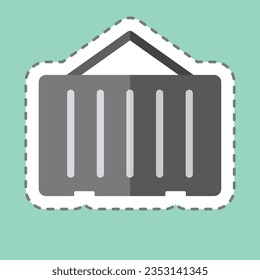 Sticker line cut Container. related to Building Material symbol. simple design editable. simple illustration