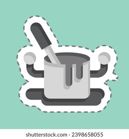 Sticker line cut Cook Soup. related to Cooking symbol. simple design editable. simple illustration