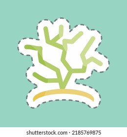 Sticker line cut Coral Reefs. suitable for education symbol. simple design editable. design template vector. simple illustration
