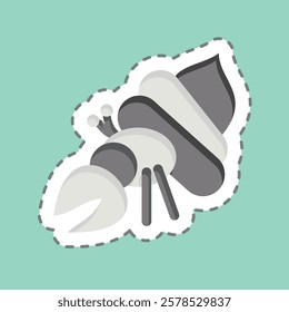 Sticker line cut Crab. related to Summer symbol. design editable