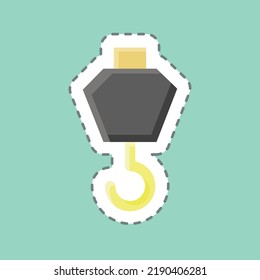 Sticker line cut Crane Hook. suitable for building symbol. simple design editable. design template vector. simple illustration