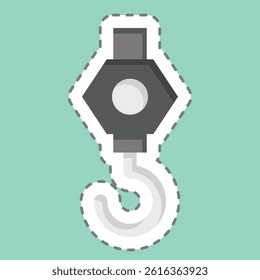 Sticker line cut Crane. related to Civil Engineering symbol. design editable