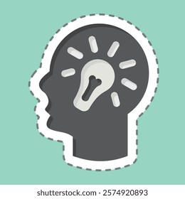Sticker line cut Creativity. related to Media and Advertising symbol. editable