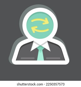 Sticker line cut Critical Thinking. related to Psychological symbol. simple illustration. emotions, empathy, assistance
