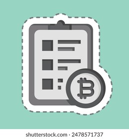 Sticker line cut Crypto Report. related to Cryptography symbol. simple design illustration