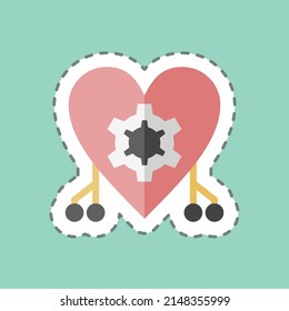 Sticker line cut Cybernetics. suitable for data analytics symbol. simple design editable. design template vector. simple symbol illustration