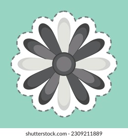 Sticker line cut Dahlia. related to Flowers symbol. simple design editable. simple illustration