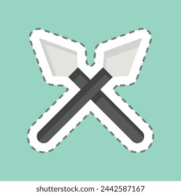 Sticker line cut Dance. related to South Africa symbol. simple design illustration
