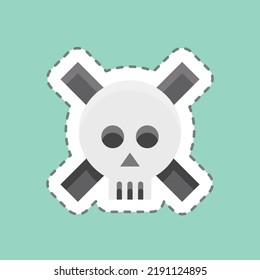 Sticker line cut Dangerous. suitable for Security symbol. simple design editable. design template vector. simple illustration