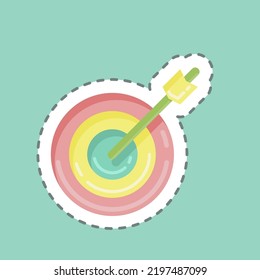 Sticker line cut Darts. suitable for Healthy symbol. simple design editable. design template vector. simple illustration