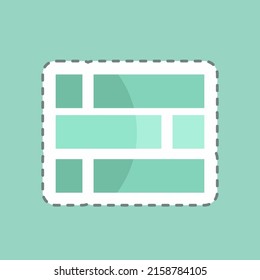 Aufkleber-Strichschnitt-Dashboard. geeignet für Infografik-Symbol. einfaches Design bearbeitbar. Designvorlage, Vektor. einfache Symbolillustration