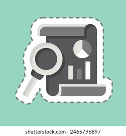 Sticker line cut Data Chart. related to Finance and Tax symbol. simple design illustration
