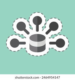 Sticker line cut Data. related to Button Download symbol. simple design illustration