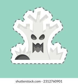 Sticker line cut Death Tree. related to Halloween symbol. simple design editable. simple illustration