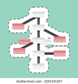 Sticker line cut Decision Trees. related to Machine Learning symbol. simple design editable. simple illustration. simple vector icons