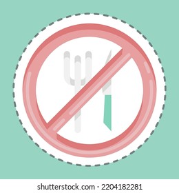 Sticker line cut Decreased Appetite. suitable for flu symbol. simple design editable. design template vector. simple illustration