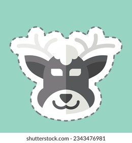 Sticker line cut Deer. related to Animal symbol. simple design editable. simple illustration